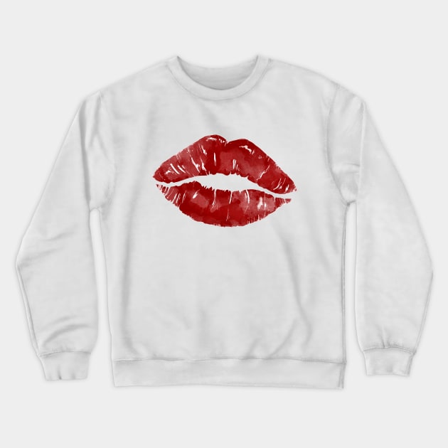 Lipstick Lip Print Crewneck Sweatshirt by LittleMissy